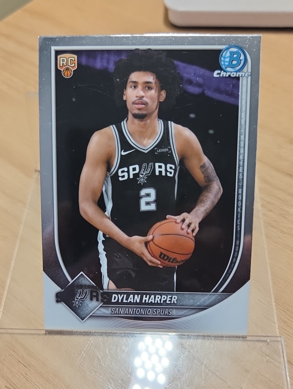 2026 Topps Dylan Harper Spurs Card - Black, White, Silver